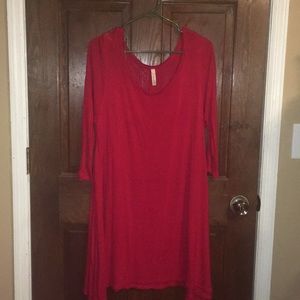Women’s 1X Red Long Sleeve Dress: Love In